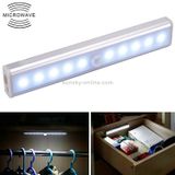  1.8W 10 LED Ánh sáng trắng Màn hình rộng Cảm biến cơ thể người thông minh Ánh sáng LED hành lang Đèn chiếu sáng tủ, Phiên bản sạc USB 