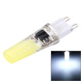  Đèn LED G9 3W 300LM COB, Silicone có thể điều chỉnh độ sáng cho Hội trường / Văn phòng / Nhà, AC 220-240V, phích cắm màu trắng (Trắng ấm) 