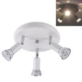  Đèn LED âm trần 3 đầu tròn 9W GU10 Đèn chiếu sáng phía trước gương có thể điều chỉnh, Màu phát ra: Ánh sáng trắng (Đen) 