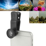  F-018 5 trong 1 Ống kính mắt cá 180 độ phổ biến + Ống kính macro + Ống kính rộng 0,65x + Ống kính CPL + Ống kính Telephoto 2x có clip, Đối với iPhone, Galaxy, Sony, Lenovo, HTC, Huawei, Google, LG, Xiaomi, các điện thoại thông minh khác (Đen) 