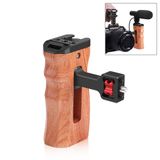  PULUZ 1/4 inch Vít Máy ảnh đa năng Tay cầm bên bằng gỗ với giá đỡ giày lạnh cho máy ảnh ổn định lồng camera (Đen) 