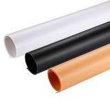  PULUZ Nhiếp ảnh Nền Bộ dụng cụ giấy PVC cho hộp lều Studio, 3 màu (Đen, Trắng, Vàng), Kích thước: 73,5cm x 36cm 