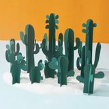  12 IN 1 Miniature Beach Paper Cut Cactus Sandy Beach Bãi biển Trang trí Đạo cụ Nhiếp ảnh (Brown) 