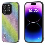  Dành cho iPhone 15 Pro ABEEL Diamond Black Edge Phone Case (Kim cương cầu vồng) 