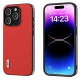  Dành cho iPhone 15 Pro ABEEL Vỏ điện thoại bằng da thật Luolai Series (Màu đỏ) 