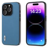  Dành cho iPhone 15 Pro ABEEL Haze Texture PU Phone Case (Màu xanh hoàng hôn) 