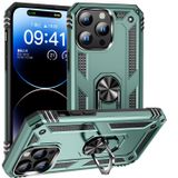  Cho iPhone 15 Pro Max Ốp điện thoại TPU + PC chống sốc có giá đỡ (Màu bạc) 