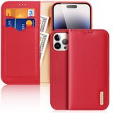  Dành cho iPhone 15 Pro Max DUX DUCIS Hivo Series Da bò + PU + Ốp điện thoại lật TPU (Màu đỏ) 