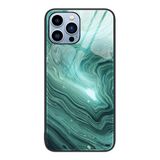  Dành cho iPhone 15 Pro Max Ốp điện thoại bảo vệ bằng kính hoa văn bằng đá cẩm thạch (Blue Ocean) 