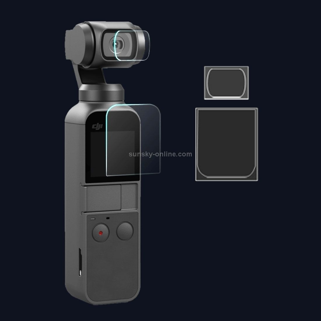  Sunnylife 4 chiếc ống kính màn hình phim sợi thủy tinh cho DJI OSMO Pocket Gimbal 