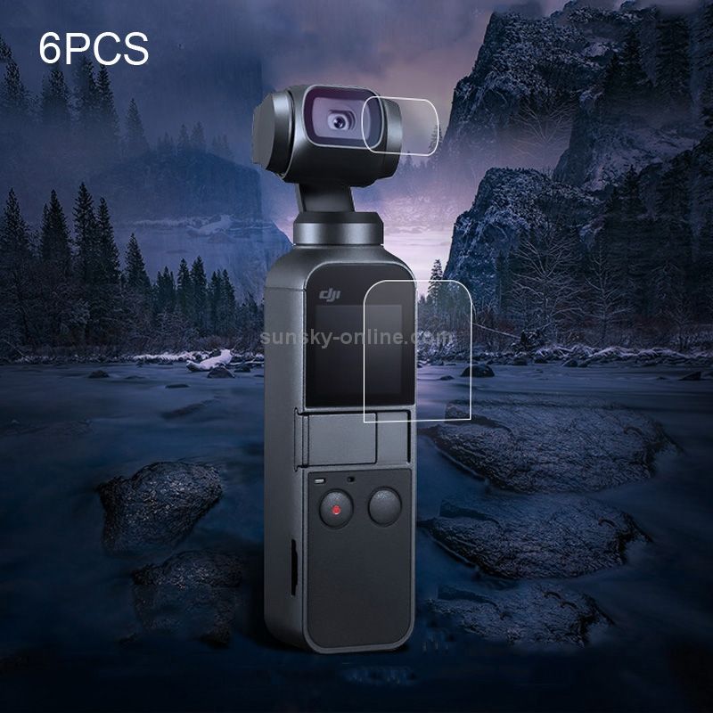  Bảo vệ ống kính 6 PCS + Phim kính cường lực màn hình cho DJI OSMO Pocket Gimbal 