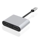  2 Trong 1 USB-C / Type-C đến HDMI+VGA Hub Trạm nối 