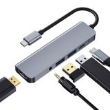  2008N 5 trong 1 USB 3.0 x2 + HDMI + PD + Cổng 3.5mm Đa chức năng Ổ cắm HUB thông minh Type-C / USB-C 