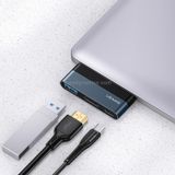  USAM US-SJ492 USB-C / C / C / C-C USB 3.0 + HDMI + PD Cổng chuyển đổi Mini Hub (Xám đậm) 