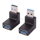  2 PCS Hình chữ L USB 3.0 Nam sang Nữ Góc cắm 90 độ Đầu nối Cáp mở rộng Bộ chuyển đổi Bộ chuyển đổi (Xanh lam) 