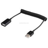  1m USB-A Male to USB-A Female Spring Coiled Cable 