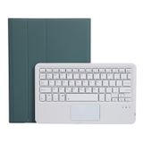  A07B-A da cừu Texture Quảng trường keycap Bluetooth Keyboard Case Da với Touch Control Đối với iPad 9,7 2018 & 2017 / Pro 9,7 inch / Air 2 (Dark Green) 