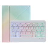  B07S Đèn nền Bluetooth Bàn phím Bluetooth có giá đỡ tam giác & khe cắm bút cho iPad 9.7 2018 & 2017 / Pro 9.7 / Air 2 (Rainbow Gradient) 