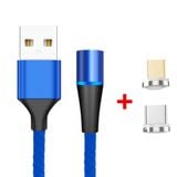  2 trong 1 3A USB sang Micro USB + Sạc nhanh USB-C / Type-C + Truyền dữ liệu 480Mbps Điện thoại di động Hút từ tính Cáp dữ liệu sạc nhanh, Chiều dài cáp: 1m (Đỏ) 