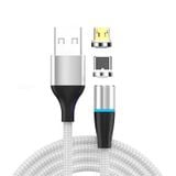  2 trong 1 3A USB sang Micro USB + Sạc nhanh USB-C / Type-C + Truyền dữ liệu 480Mbps Điện thoại di động Hút từ tính Cáp dữ liệu sạc nhanh, Chiều dài cáp: 1m (Đỏ) 