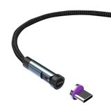  Cáp dữ liệu sạc nhanh từ tính CC57, Kiểu dáng: 2m + Đầu Type-C / USB-C (Đen) 