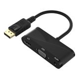  D45 3 trong 1 HDMI sang HDMI + VGA + 3.5 Cáp chuyển đổi âm thanh (Đen) 