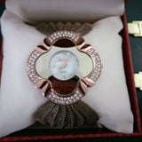  2 PCS Hình dạng bông hoa Gương mặt số Kim cương Lưới Dây đeo bằng thạch anh Đồng hồ thạch anh cho nữ (Bạc) 