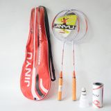  JinYu 1 Cặp Sắt Hợp Kim Cầu Lông Vợt Tập Luyện Với 3 Quả Bóng (Xanh + Túi Xanh) 