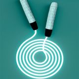  Led sợi quang trong suốt có thể điều chỉnh dây nhảy nam và nữ tập thể dục huỳnh quang (màu xanh mờ) 
