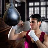  Boxing Speed ​​Ball Fitness Vent Ball Người lớn Treo Túi đấm Miễn phí (Hình quả lê Đen & Trắng) 