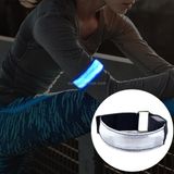  Đèn LED Flash an toàn phản xạ Nylon ánh sáng pin thể thao Đai đeo tay (Xanh lam) 
