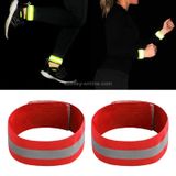  2 chiếc dây phản quang thể thao ngoài trời chạy xe đạp đêm cảnh báo dây đeo cổ tay (Màu đen) 