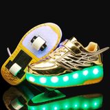  CD03 LED Double Wheel Wing Roller Skating Shoes, Size: 37 (Silver) 