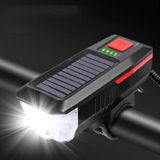  Xe đạp Đèn pha năng lượng mặt trời Còi Đèn ban đêm Đi xe đạp USB sạc Đèn pha Xe đạp Chóa Thiết bị đèn pin (Màu xanh lá cây) 