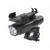  Đèn chiếu sáng dành cho xe đạp 500LM Giá đỡ điện thoại di động đa chức năng Đèn trước đi xe có còi 4000 mAh (Đen) 