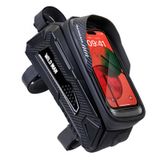  WILD MAN M30 1L Hard Shell Mountain Bike Front Beam Bag TPU Touch Screen Thiết bị đi xe đạp Túi (Đen đỏ) 