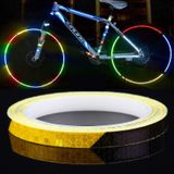  5 Rolls Xe đạp Mountain Bike Xe máy Nhãn dán ô tô Contour Sticker Phản chiếu Đêm Cưỡi Nhãn dán phản quang, Kích thước: 2 x 800cm (Vàng) 