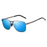  Kính râm hình vuông cổ điển Nam UV400 Kính phân cực Kính râm (Xám) 