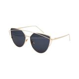  Kính râm phản quang màu phim thời trang Unisex UV400 (Đen + Xám đậm) 