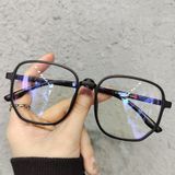  Văn học Retro Chống ánh sáng xanh Kính khung Khung đa giác ánh sáng Kính mắt ống kính phẳng (Trắng trong) 