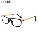  Gọng đen Bản lề lò xo chống mỏi & Kính viễn thị tia xanh, + 1,00D 