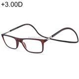  Kính viễn thị có dây đeo cổ có thể điều chỉnh chống tia xanh, + 3,00D (Đen) 