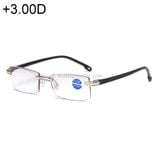  Kính viễn vọng chống tia xanh chống tia xanh không có gọng Kính viễn thị, + 3,00D (Đen) 