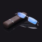  Kính lão thị chống ánh sáng xanh nhẹ Kính trong suốt cao cấp có hộp đựng, Độ: 3.00 (Màu xanh da trời) 