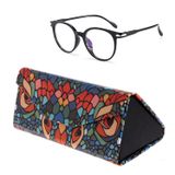  Hình tam giác có thể gập lại Kính in hình động vật Hộp đựng Kính râm Hộp đựng khung cho người cận thị (Cú) 