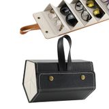  Hộp đựng kính trang sức đa chức năng Hộp đựng kính hạt nhỏ bằng da PU, Mẫu: L6392 (Đen) 