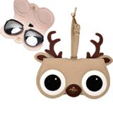  Hộp đựng kính râm PU dễ thương và ngộ nghĩnh Hộp đựng kính cầm tay có khóa treo, Màu sắc: Hươu 