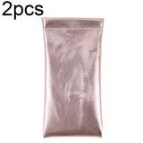  D8649-240 2 cái Túi đựng kính chống nước di động bằng da PU Bullet, Màu sắc: Vàng hồng chéo 