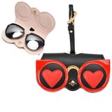  Hộp đựng kính râm PU dễ thương và ngộ nghĩnh Hộp đựng kính cầm tay có khóa treo, Màu: Red Love Cat Girl 