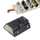  Hộp đựng kính trang sức đa chức năng Hộp đựng kính làm bằng da PU hạt nhỏ, Mẫu: L6402 (Đen) 